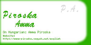 piroska amma business card